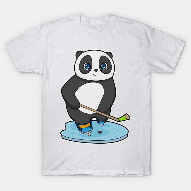 Panda Ice Hockey Ice hockey stick T-Shirt by Markus Schnabel